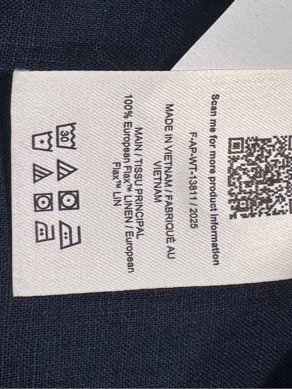 Everlane navy linen top - Picture 9 of 10